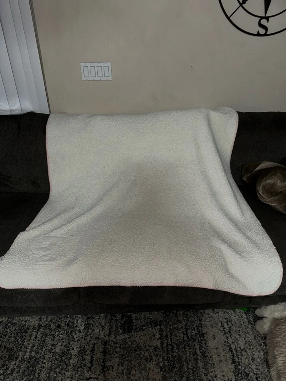 Victoria’s Secret PINK Camo Sherpa Large Cozy Fluffy Blanket 50” x 60” Plush